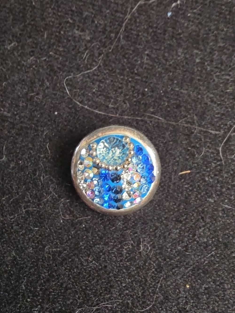 STYLE DOTS - Original- Blue Swarovski Crystals w Dichroic Snap